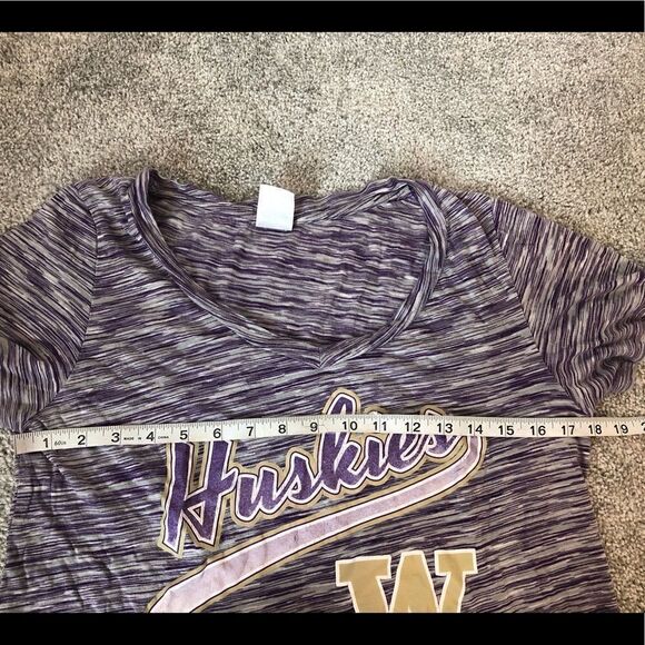 CREATIVE APPAREL UW Washington Huskies V Neck Marled T-Shirt Size XL - Picture 15 of 15